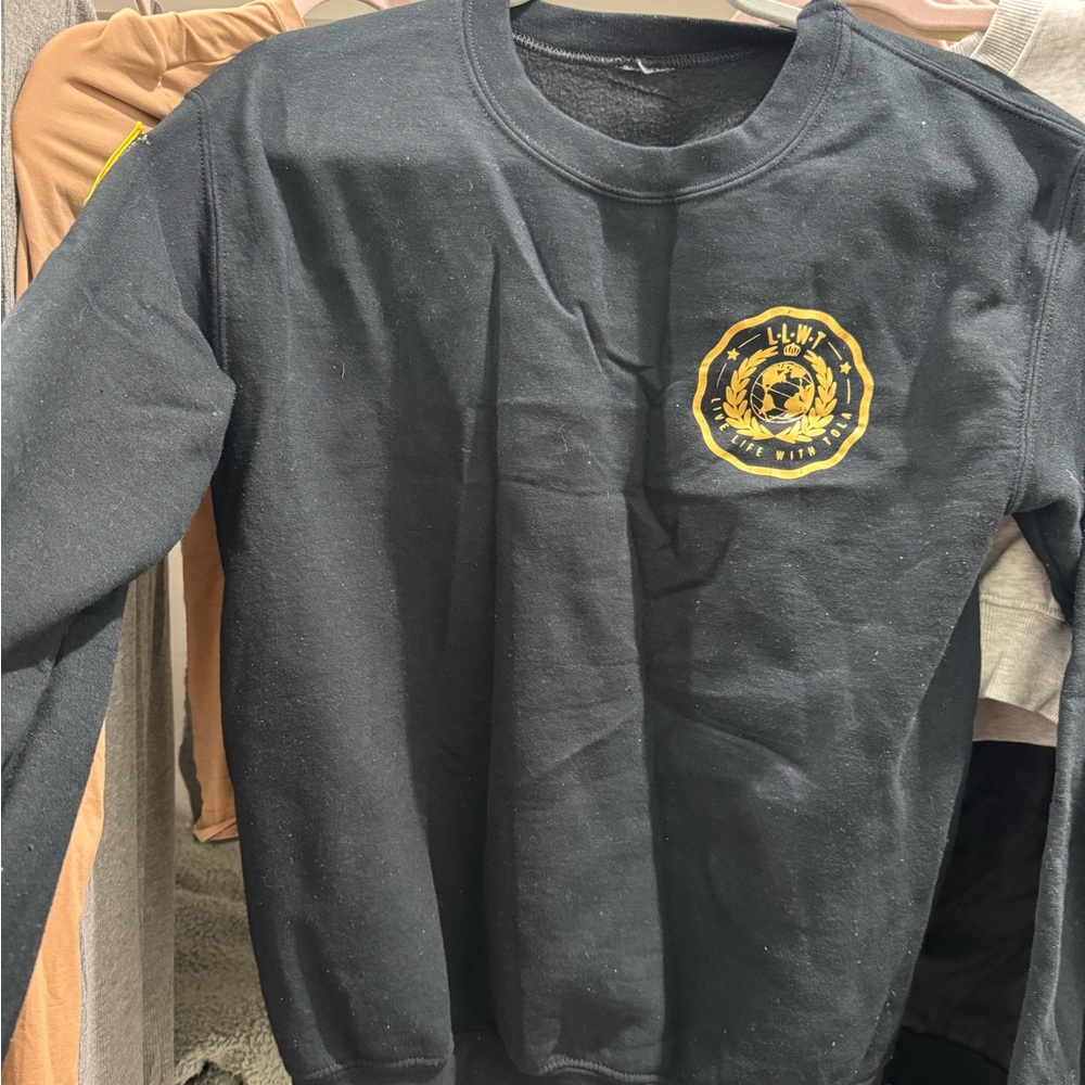 Black Crew Neck Sweatshirt with different African flags